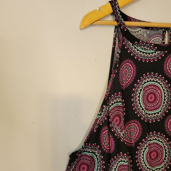 Torrid Black Mandala Medallion Print Hi Lo Dress Size 3X - Picture 5 of 11